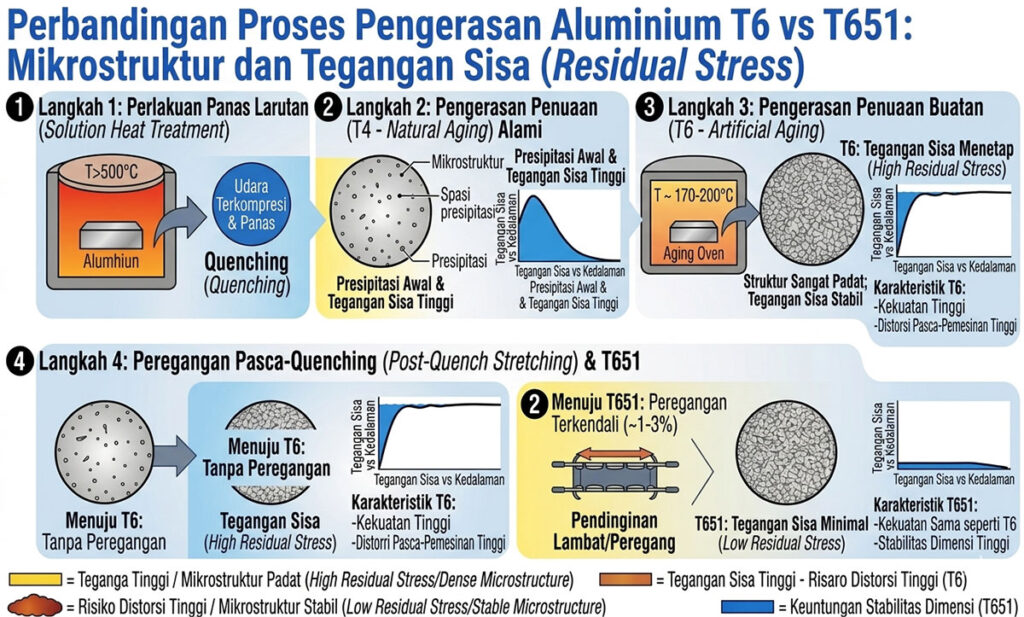 Aluminium T6 dan T651 Apa Bedanya?