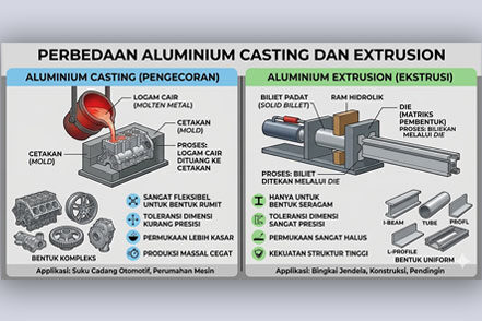 Perbedaan Aluminium Casting dan Extrusion
