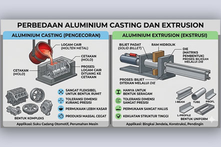 Perbedaan Aluminium Casting dan Extrusion